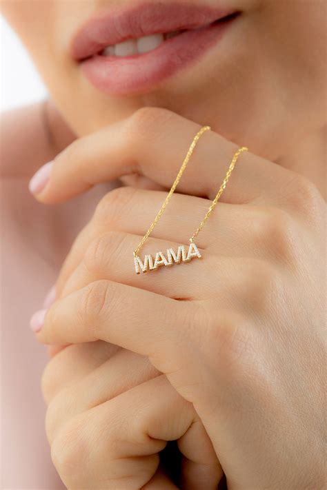 Solid Gold Mama Necklace